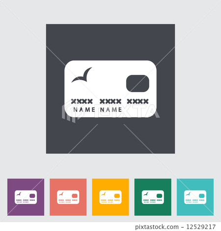 Credit card single flat icon. Credit card single flat icon. 12529217