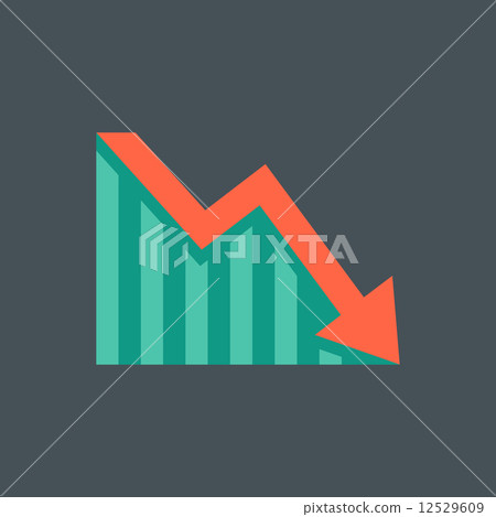 Decrease Flat Icon - Stock Illustration [12529609] - PIXTA