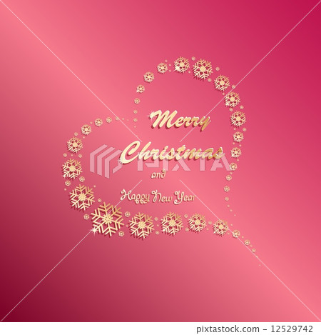 Heart made from snowflakes with Merry Christmas sign Heart made from snowflakes with Merry Christmas sign 12529742