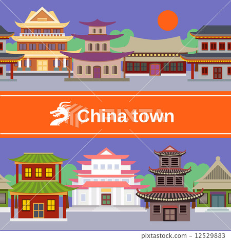 China town tileable border China town tileable border 12529883