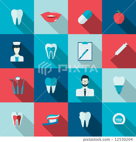 Teeth icons flat 12530204