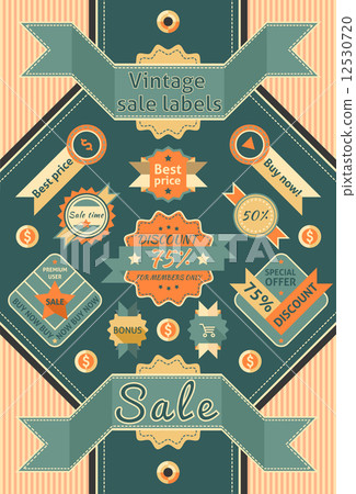 Vintage sale labels 12530720