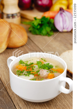 Meatballs soup Meatballs soup 12535099