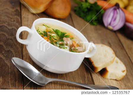 Meatballs soup 12535767