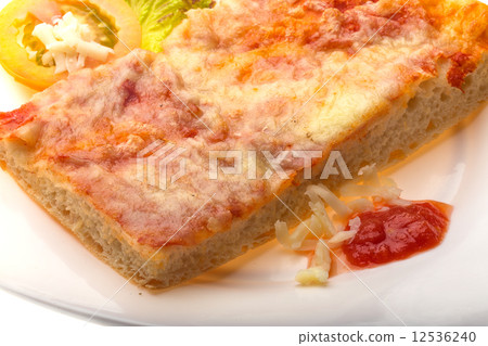 Pizza with tomato sauce and mozarella 12536240