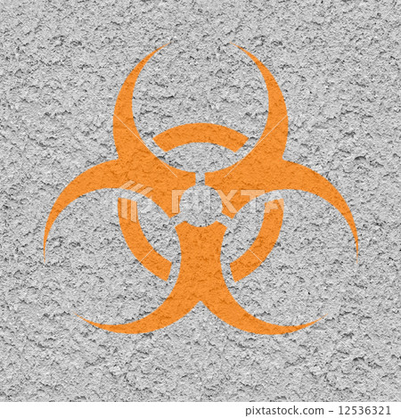 Biohazard Symbol on Old Dirty Concret Wall. 12536321