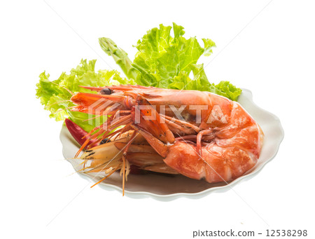Boiled king prawns 12538298