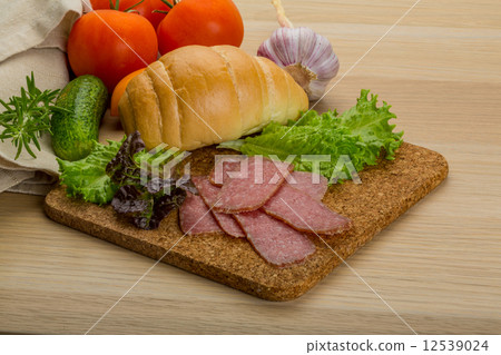 Salami sausages Salami sausages 12539024