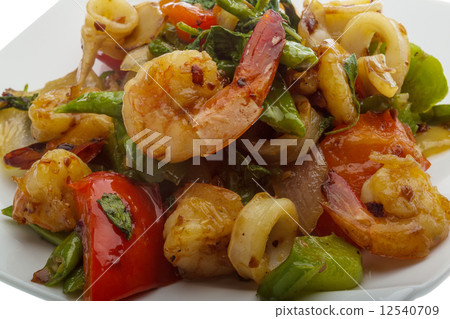 Seafood with vegetables Seafood with vegetables 12540709