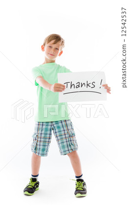 model isolated on white holding a sign model isolated on white holding a sign 12542537