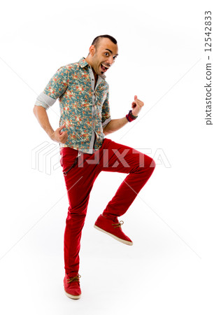 model isolated on plain background victory confident 12542833