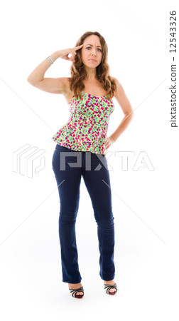model isolated on plain background hand gesture gun model isolated on plain background hand gesture gun 12543326