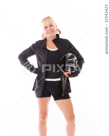 model isolated on plain background pround confident hands on hip model isolated on plain background pround confident hands on hip 12543423
