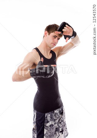 model isolated on plain background hand gesture framing focusing model isolated on plain background hand gesture framing focusing 12543570