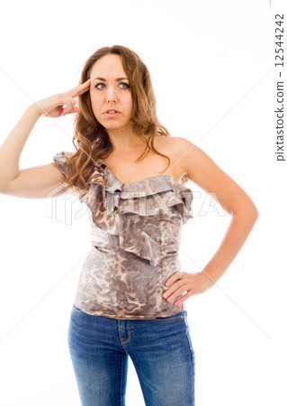 model isolated on plain background hand gesture gun model isolated on plain background hand gesture gun 12544242