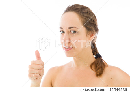 model isolated positive attitude thumbs up model isolated positive attitude thumbs up 12544386