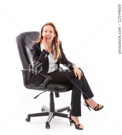 model isolated on plain background calling shouting 12544609