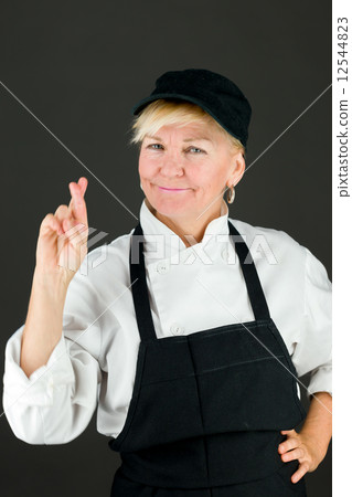 model isolated with fingers crossed for luck model isolated with fingers crossed for luck 12544823