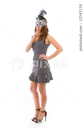 model isolated with finger on lips secret 12545158