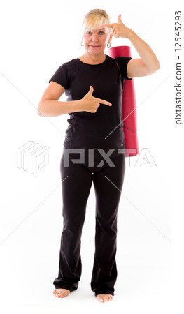 model isolated on plain background hand gesture framing focusing model isolated on plain background hand gesture framing focusing 12545293