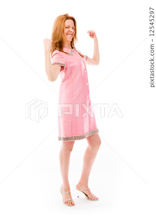 model isolated on plain background screaming 12545297