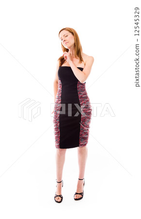 model isolated on plain background thinking model isolated on plain background thinking 12545329