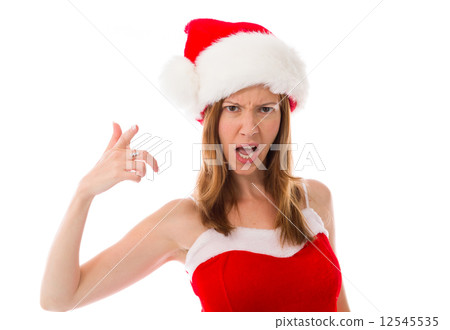 model isolated on plain background nagging scolding with finger model isolated on plain background nagging scolding with finger 12545535