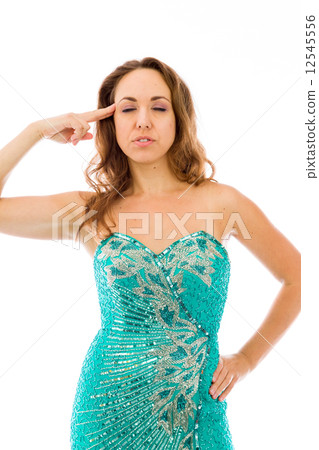 model isolated on plain background hand gesture gun model isolated on plain background hand gesture gun 12545556