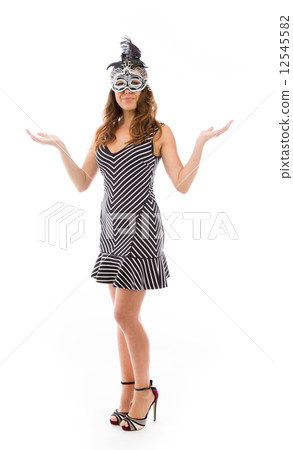 model isolated on plain background puzzled confused lost 12545582