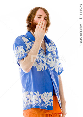 model isolated on plain background tired bored yawning model isolated on plain background tired bored yawning 12545925