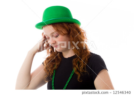 model isolated on plain background bored upset 12546340