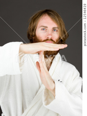 model isolated on plain background hand gesture break sign model isolated on plain background hand gesture break sign 12546419