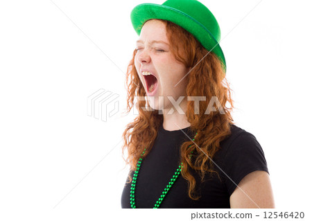 model isolated on plain background furious screaming model isolated on plain background furious screaming 12546420