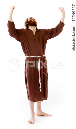 model isolated on plain background screaming 12546727