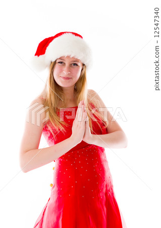 model isolated on plain background praying wishing model isolated on plain background praying wishing 12547340