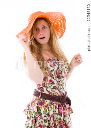 model isolated on plain background confused headache model isolated on plain background confused headache 12548150