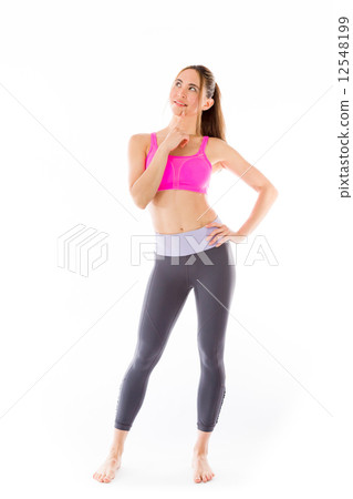 model isolated on plain background thinking model isolated on plain background thinking 12548199