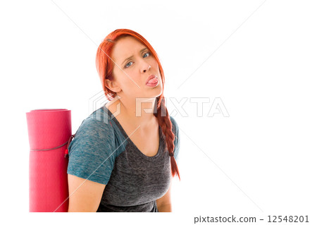 model isolated on plain background face sticking tongue out model isolated on plain background face sticking tongue out 12548201