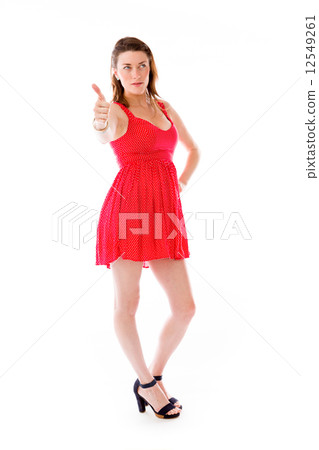model isolated positive attitude thumbs up model isolated positive attitude thumbs up 12549261