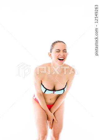 model isolated on white funny laughing model isolated on white funny laughing 12549263