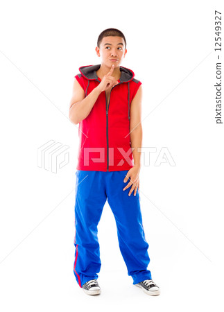 model isolated on plain background thinking model isolated on plain background thinking 12549327