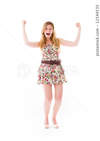 model isolated on plain background screaming 12549535