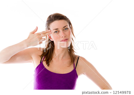 model isolated on plain background hand gesture gun model isolated on plain background hand gesture gun 12549978