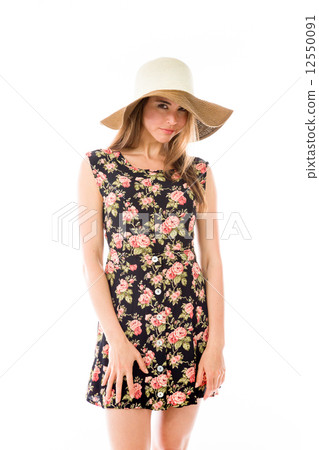 model isolated on plain background upset angry worried 12550091