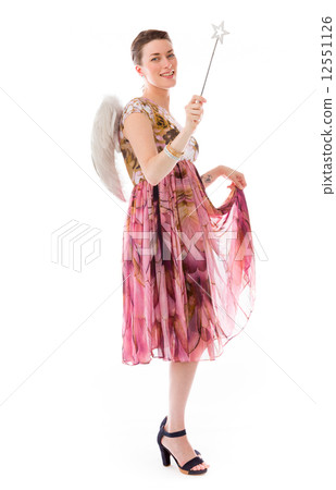 model isolated on white casting a spell model isolated on white casting a spell 12551126