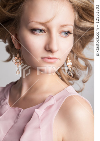 Beautiful Woman with Curly Hair 12551803