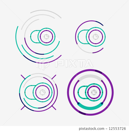 Thin line neat design logo set, camera concept - Stock Illustration ...