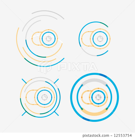 Thin line neat design logo set, camera concept - Stock Illustration ...
