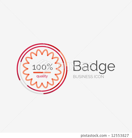 Thin line neat design logo, premium quality stamp - Stock Illustration ...