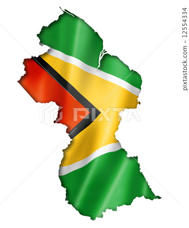 Guyanese flag map Guyanese flag map 12554334
